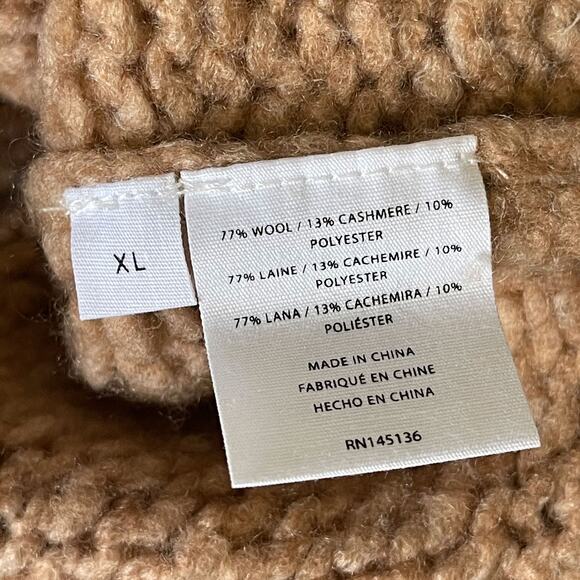 NAADAM NWT Wool Cashmere Structured Shoulder Sweater in Camel Size XL - Picture 12 of 13